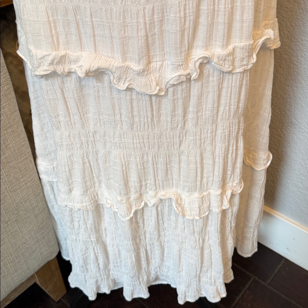 Betsey Johnson Snow White Ruffled Sleeveless Tiered Midi Dress Size Large - Picture 4 of 8